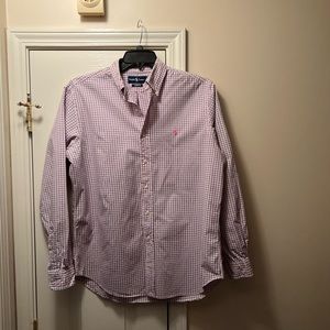 Men’s Ralph Lauren Polo button down Classic Fit shirt pink & blue plaid size 16